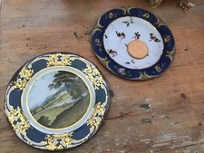 Vintage Tin Enamel  Plates Transfer Printed