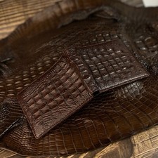 Real Crocodile Brown Leather
