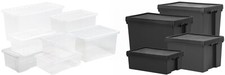 Small Large Black Clear Containers Plastic Storage Boxes With Lids House Office