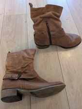 NEXT Slouch Ankle Boots. Tan Leather Size 5.