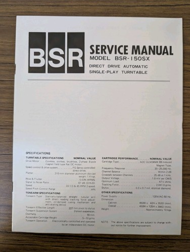 Bsr model 150sx - direct, drive
