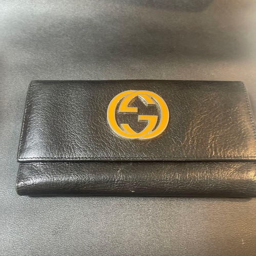Gucci long wallet black - wallet,