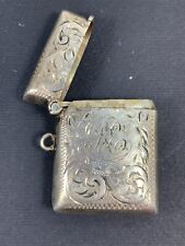 Robert Pringle & Sons Sterling Silver Vesta Case match safe holder c.1900