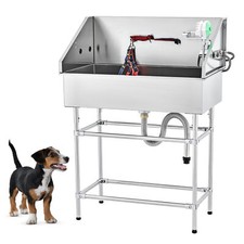 CO-Z 34" 50" Professional Pet Dog Grooming Bath Tub Wash Station Stainless Steel