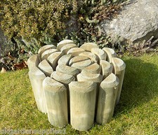 Log roll wooden garden edging - log,