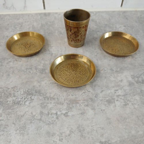 Vintage indian engraved brass - vintage,
