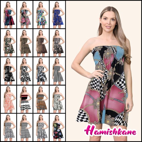 Womens printed bandeau dress - printed,