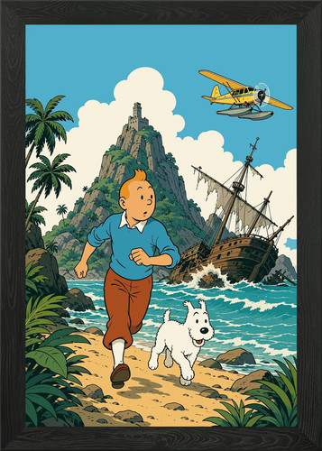Tintin and snowy tropical - on,