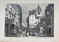 Original Old Antique Print