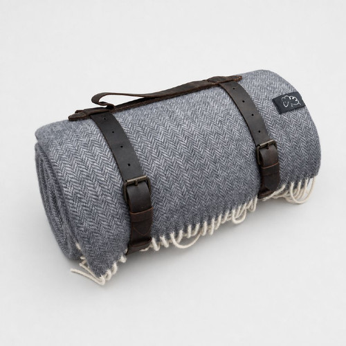 Pure wool camping blanket - , dark