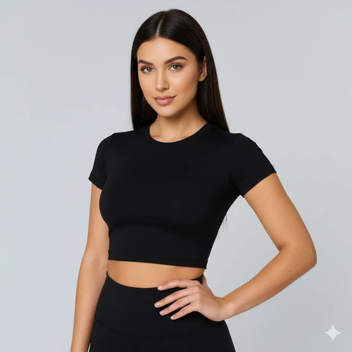Ladies round neck stretch - round,