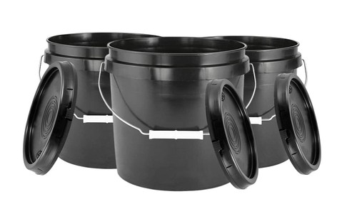 Gallon black bucket pail - 3.5,