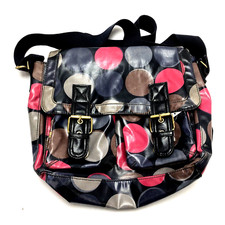 Boden Pop Spot Satchel Oilcloth Messenger Diaper Bag Saddle Polka Dot Navy Blue