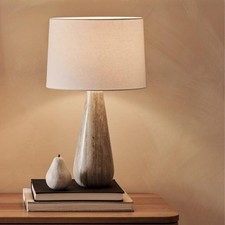 The White Company Marlow Teardrop Marble Table Lamp Light Stone Base Only.