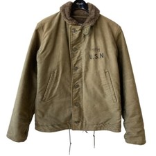 1940s U.S. NAVY N-1 Deck Jacket Olive Green Size 38