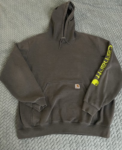 Carhartt hoodie grey with neon - grey,