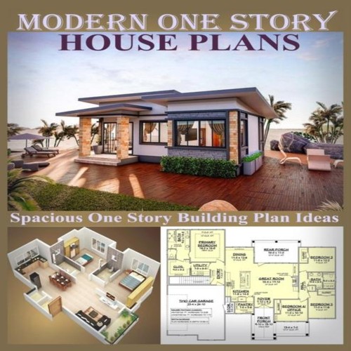 Modern one story house plans - modern,