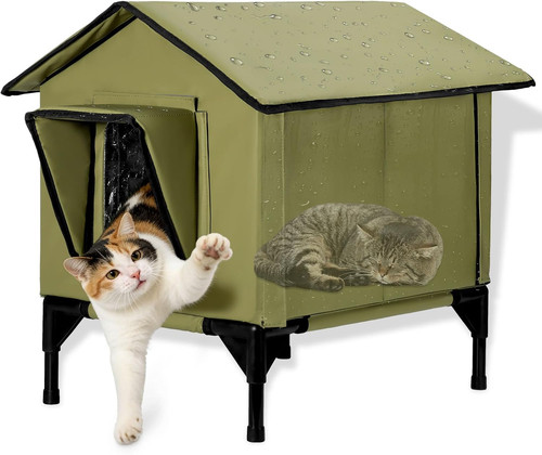 Outdoor cat house elevated - outdoor, house,