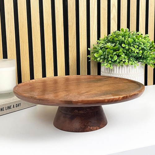 Wooden pedestal cake stand - pedestal,