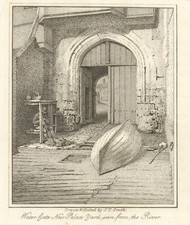 Water Gate, New Palace Yard from the River by J.T. Smith. Westminster 1804