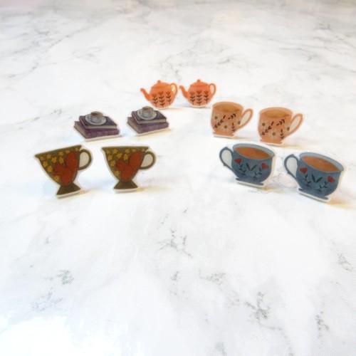 Novelty tea teapot stud - novelty,