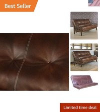 Futon Cover Bonded Leather Full Size Couch Cover No Slip Back 54x74 Inches