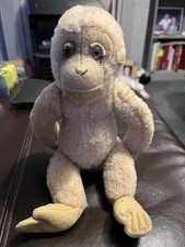 ANTIQUE MONKEY TOY – Felt  FACE, CIRCA 1920s ??– 9 Inches