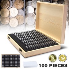 With 100 Capsules Wooden Coins