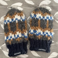 Boys Fat Face Fairisle Knitted Mittens
