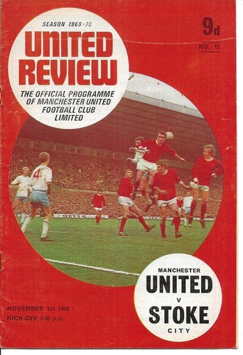 Football programme man - utd, v