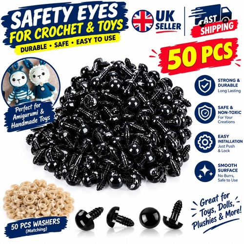 Solid black teddy eyes safety - solid,