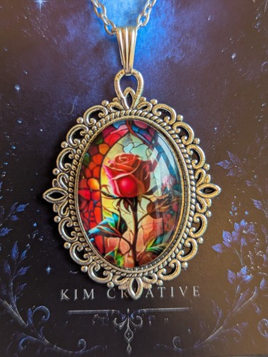 Vintage rose corset pendant - vintage,