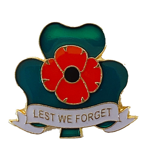 Shamrock purple poppy pin - shamrock,