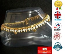 Diamante Anklet Ankle Chain Stunning Indian Payal Bollywood Single or Pair