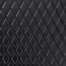Black Faux Leather Quilted Fabric Double Diamond Stitch Vehicle Upholstery Foam