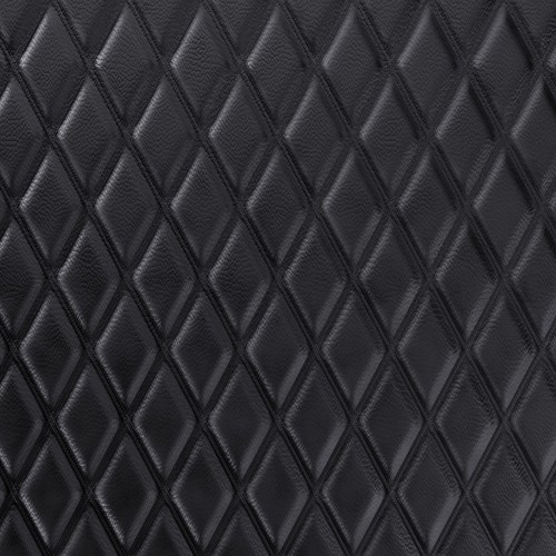 Black faux leather quilted - black,