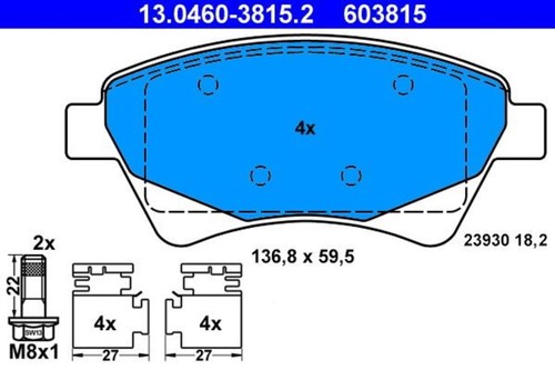 Disc brake pad set ate - pad,