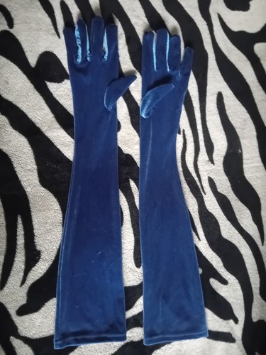 Vintage blue opera gloves - blue,