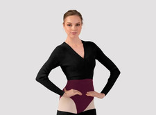 Bloch Ladies Celeste Long Sleeve Knit Wrap Ballet Top Z30018 Black