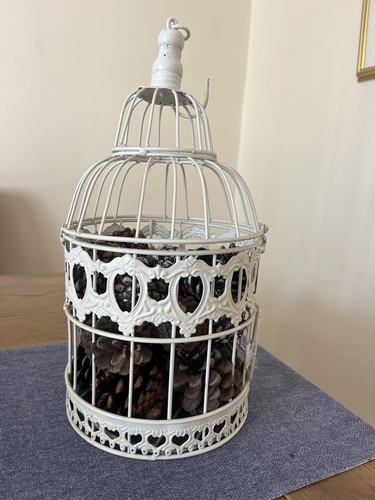 Large cream bird cage - cream,
