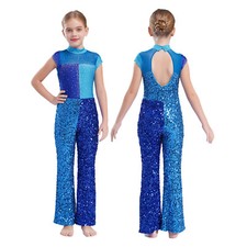 UK Girls Sequins Leotard Latin