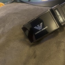 Giorgio Armani Men’s Automatic Black Leather Belt size Large NEW MENS GIFT 🎁 