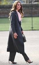 Jigsaw Grey Brushed Wool 1-Button Maxi City Coat UK14 US10 EU42 ASO Royal Immac