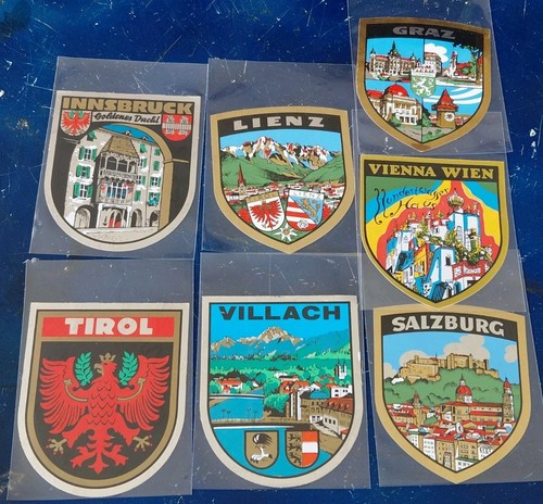 Vintage luggage labels - , decals