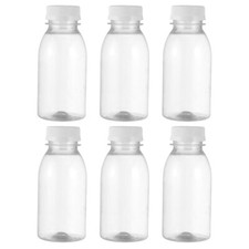 6 / 12 / 24 Pcs Small Mini Bottles with Lids Milk Bottles Clear Caps Fruit Juice