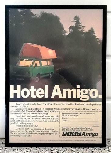 Framed original classic car - car, ad
