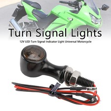 12V LED Turn Signal Indicator Light 8mm Universal Motorcycle For Suzuki Black