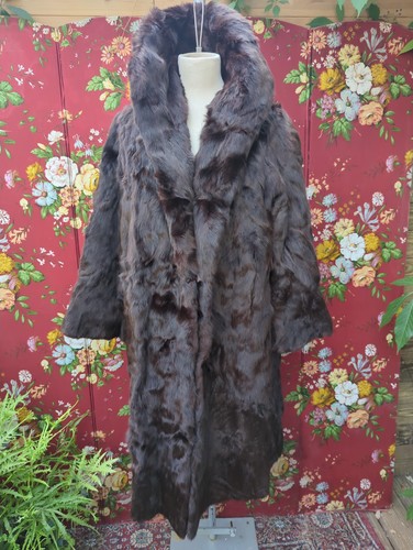 Brown rabbit fur long - brown, coat