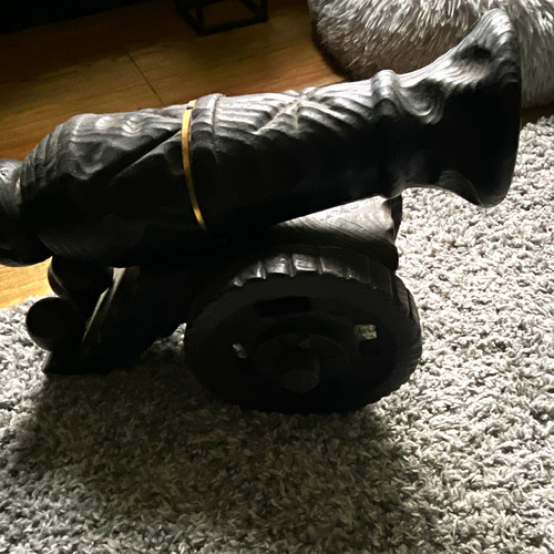 Black cannon figurine - black,