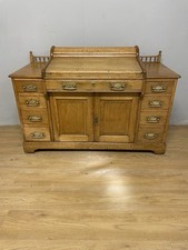 C19th golden oak tambour - , desk